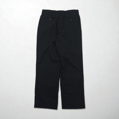 nautica 90年代 Super 100's 2タック ワイド スラックスパンツ L ブラック ウール