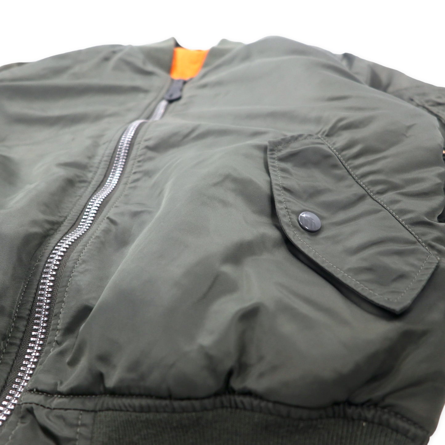 ALPHA Industries, Inc. Reversible MA-1 Flight Jacket S KHAKI Nylon 