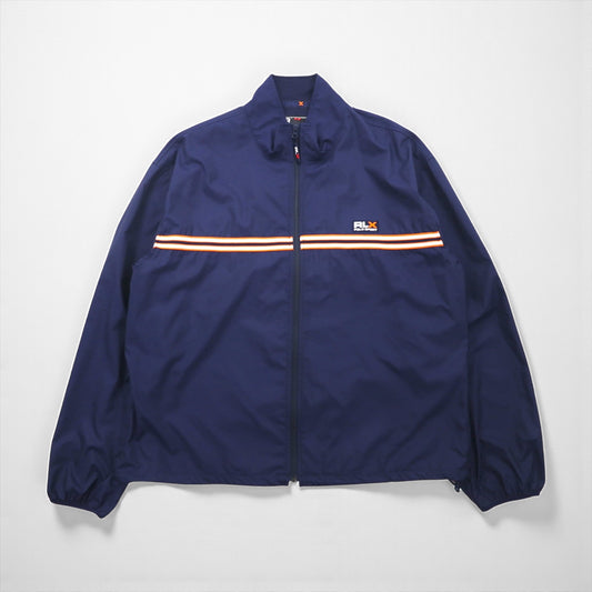 RLX Ralph Lauren スタンドカラー トラックジャケット 2XL ネイビー ドローコード サイドジップポケット