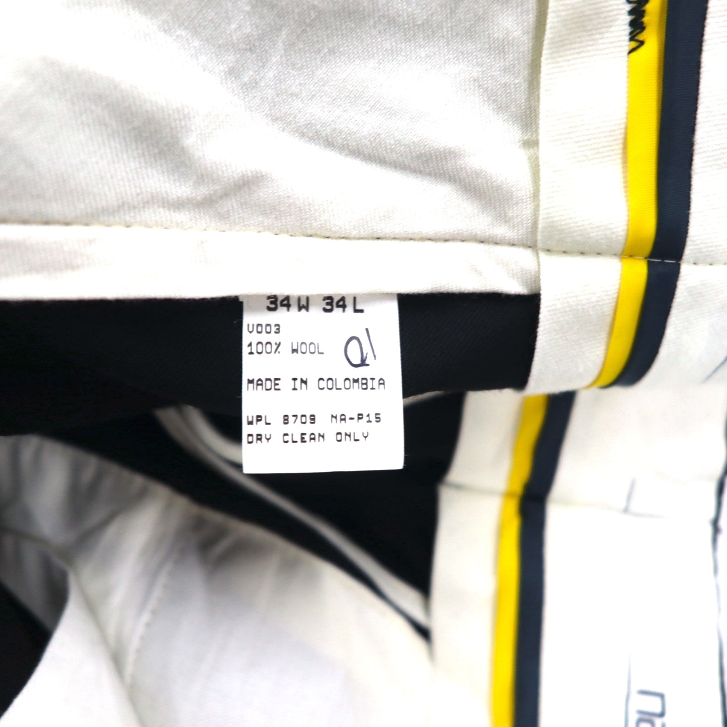 nautica 90年代 Super 100's 2タック ワイド スラックスパンツ L ブラック ウール