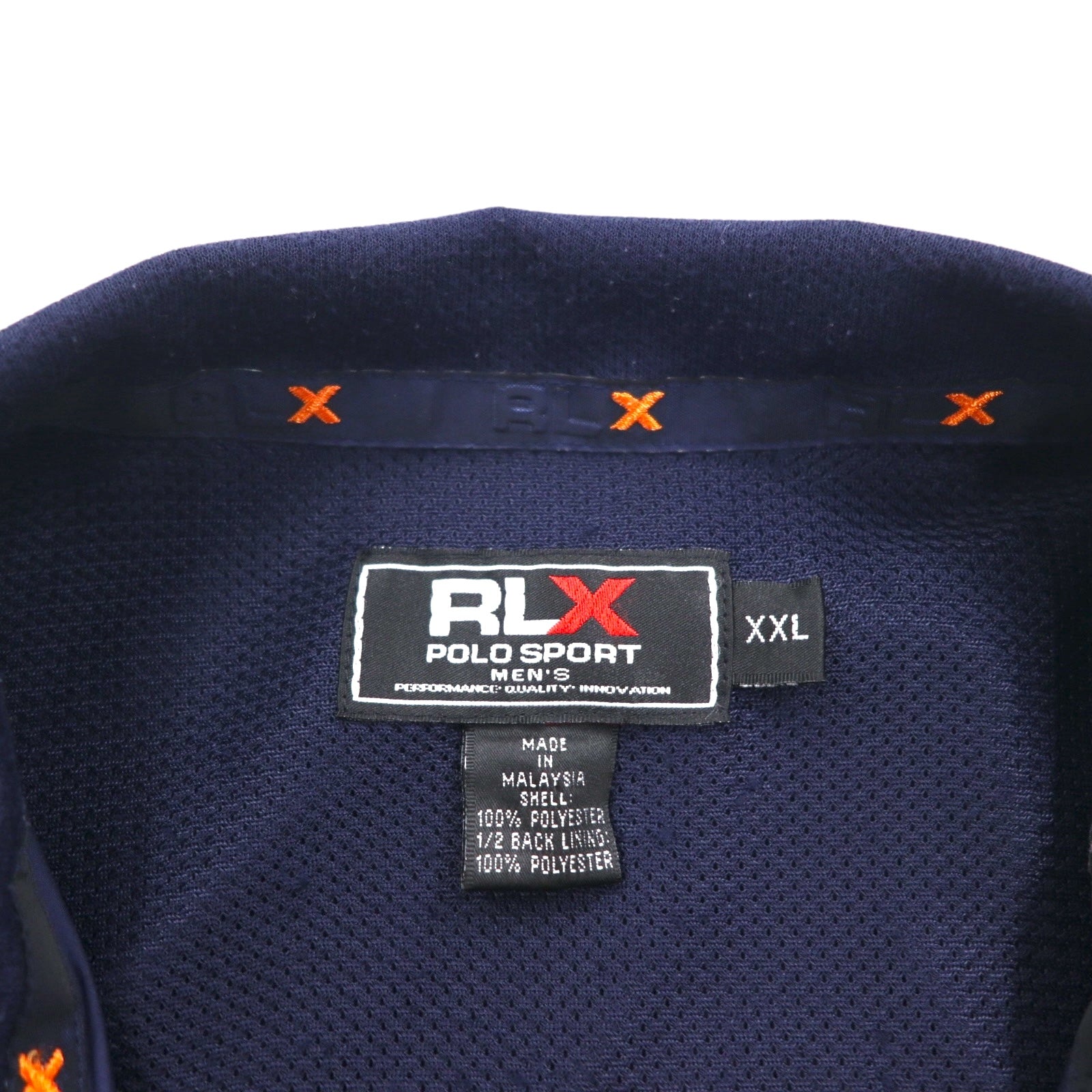 RLX Ralph Lauren スタンドカラー トラックジャケット 2XL ネイビー ドローコード サイドジップポケット