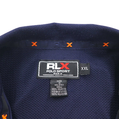RLX Ralph Lauren スタンドカラー トラックジャケット 2XL ネイビー ドローコード サイドジップポケット