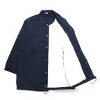Champion 90年代 ロング コーチジャケット M ネイビー スクリプトロゴ バックプリント