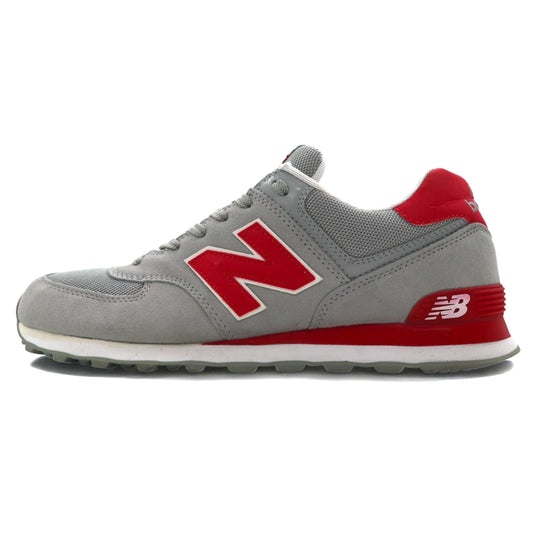 new balance 574 classic スニーカー 28cm グレー レッド スエード ML574GRR