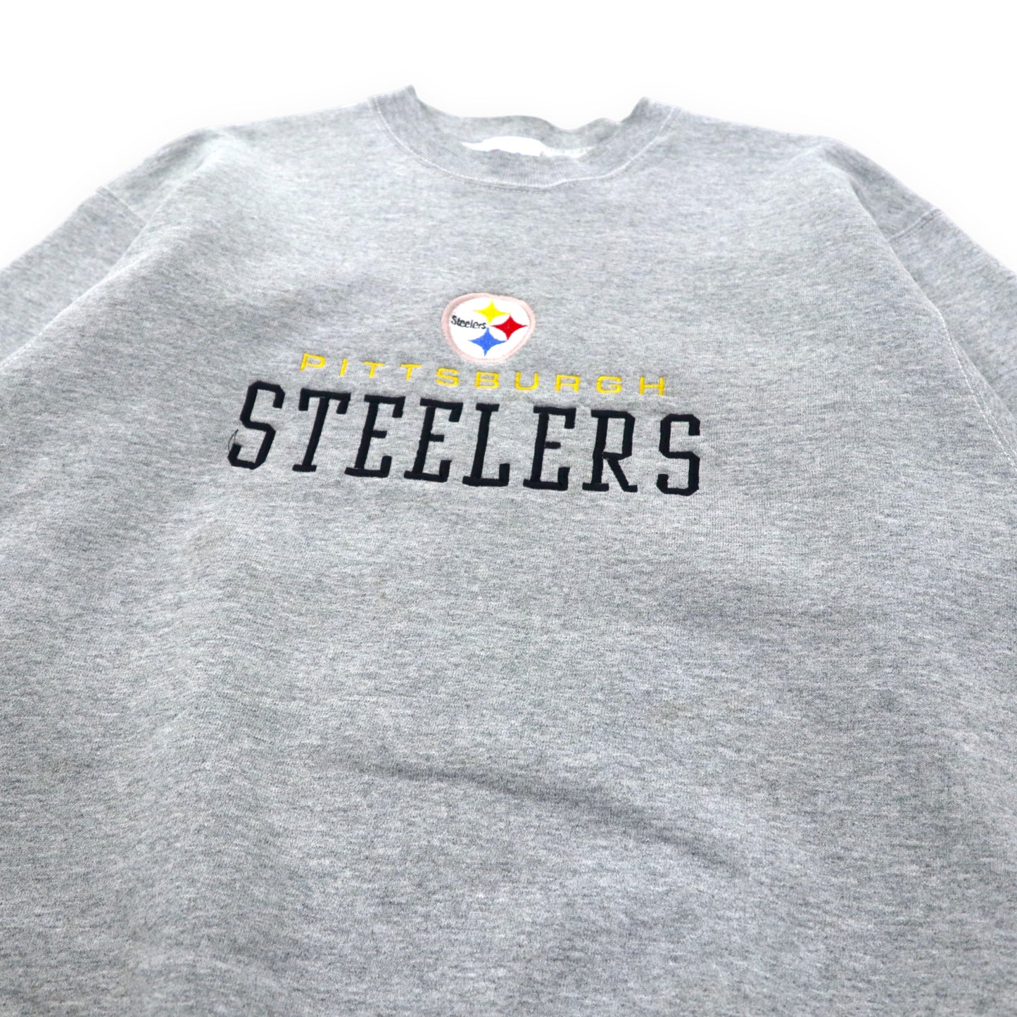 PRO PLAYER USA製 90年代 NFL フットボール スウェット L グレー コットン 裏起毛 PITTSBURGH STEELERS