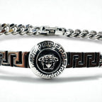 VERSACE Vintage Medusa Kihei Chain Bracelet Silver Made in Italy