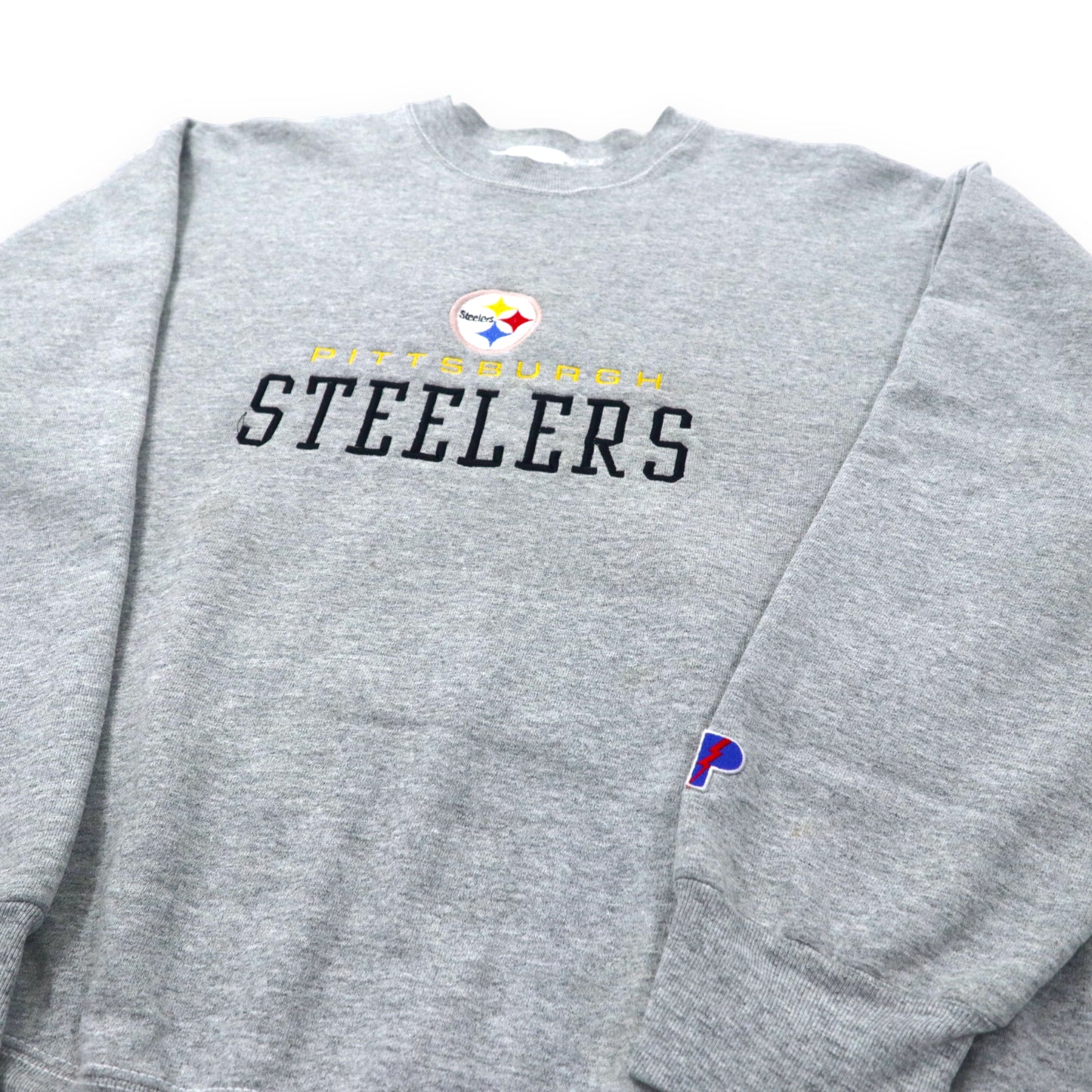 PRO PLAYER USA製 90年代 NFL フットボール スウェット L グレー コットン 裏起毛 PITTSBURGH STEELERS