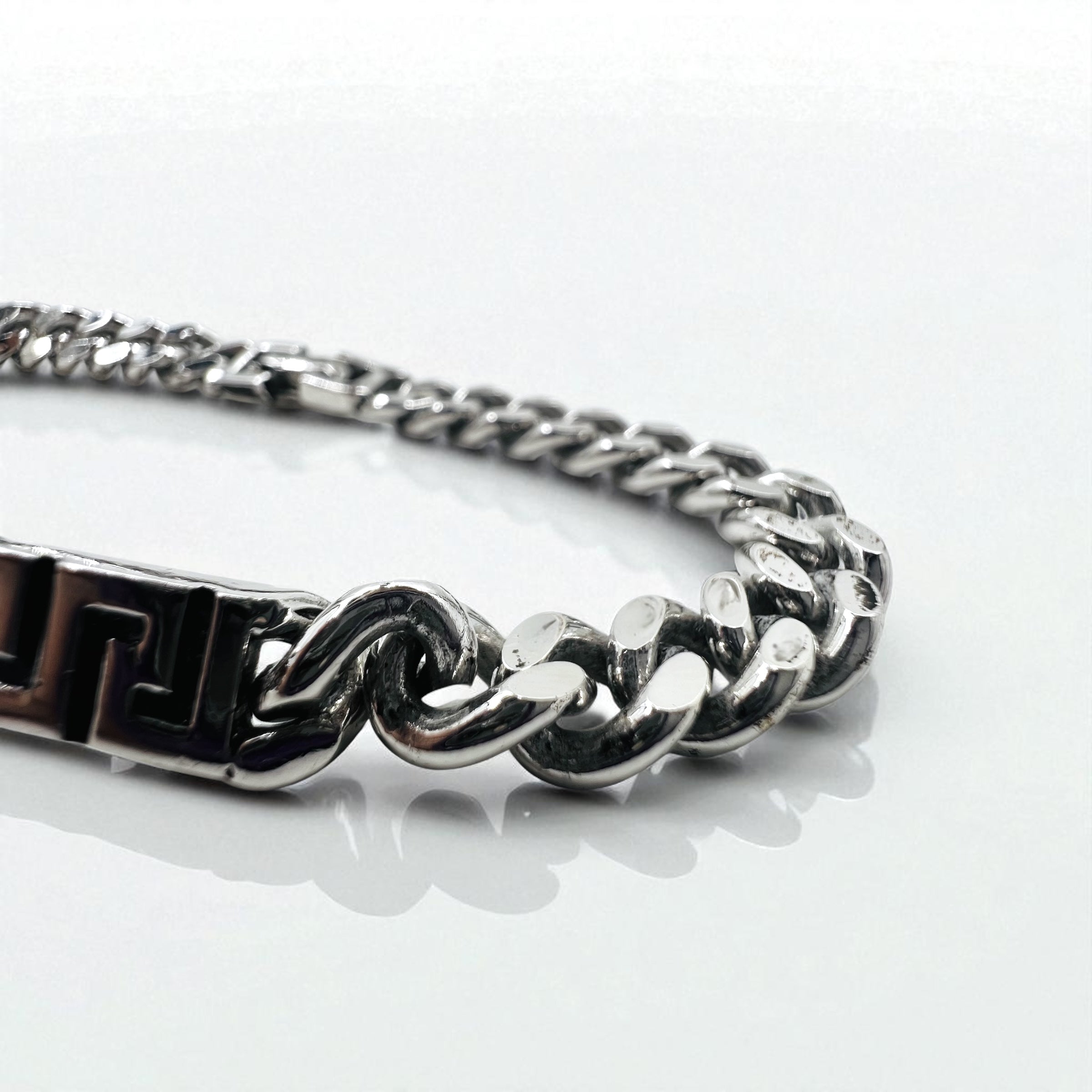 VERSACE Vintage Medusa Kihei Chain Bracelet Silver Made in Italy