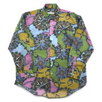 Vintage 90s Retro Shirt KABUL 90s all-over print polyester shirt 2XL khaki polyester retro