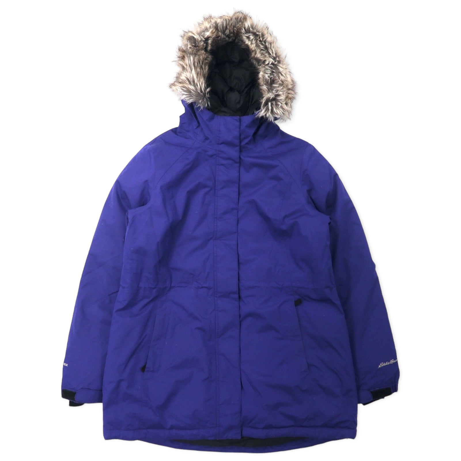 日本然リトテ-古着オンライン-Eddie Bauer ウェザーエッジ ダウンパーカー ダウンコート L ネイビー ポリエステル ファー着脱式 WEATHER EDGE-Eddie Bauer Weather Edge Puffer Hoodie Down COAT L Navy Polyester Fur Detachable Weather Edge