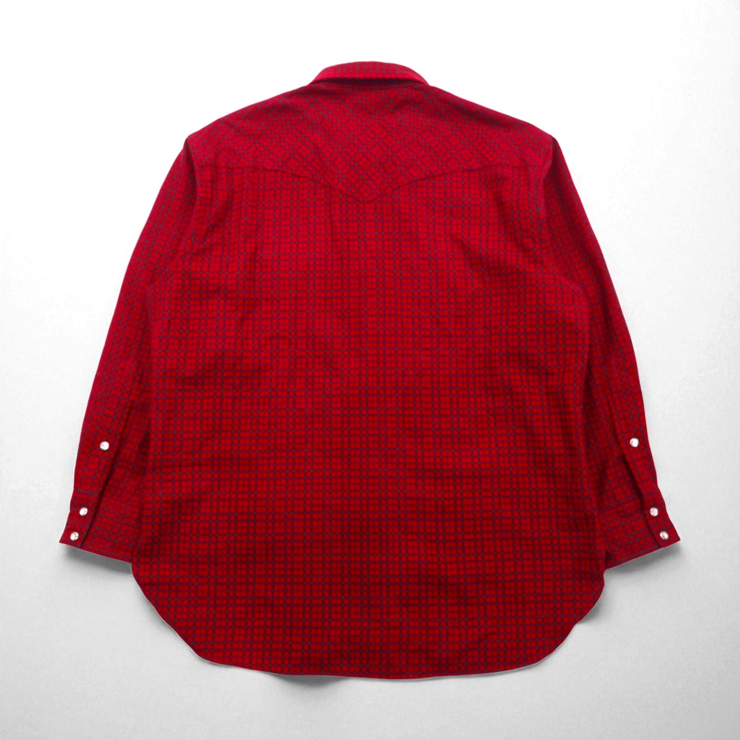 PENDLETON USA-Made HIGH GRADE WESTERN WEAR Flannel Western Shirt, Size XL, Red Check Wool, Snap Buttons, Double Pockets