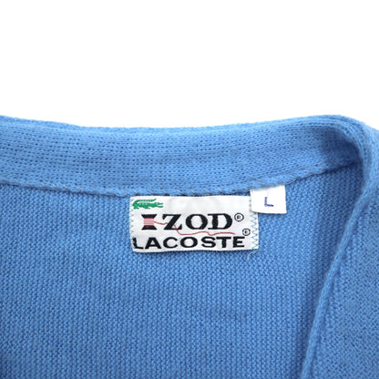 IZOD LACOSTE 70年代 糸巻きタグ ニット カーディガン L ブルー アクリル