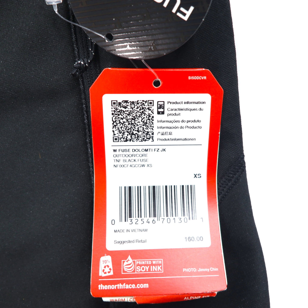 THE NORTH FACE FUSEFORM Softshell Jacket XS Black Polyester Stretch NF00CF4GCGW Unused