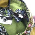 Vintage 90s Retro Shirt KABUL 90s all-over print polyester shirt 2XL khaki polyester retro