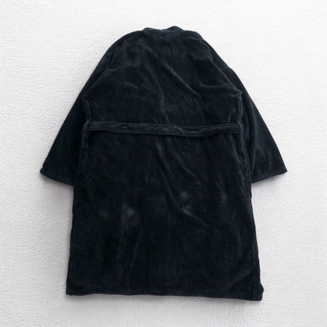 POLO RALPH LAUREN pile robe coat gown L/XL black cotton with belt