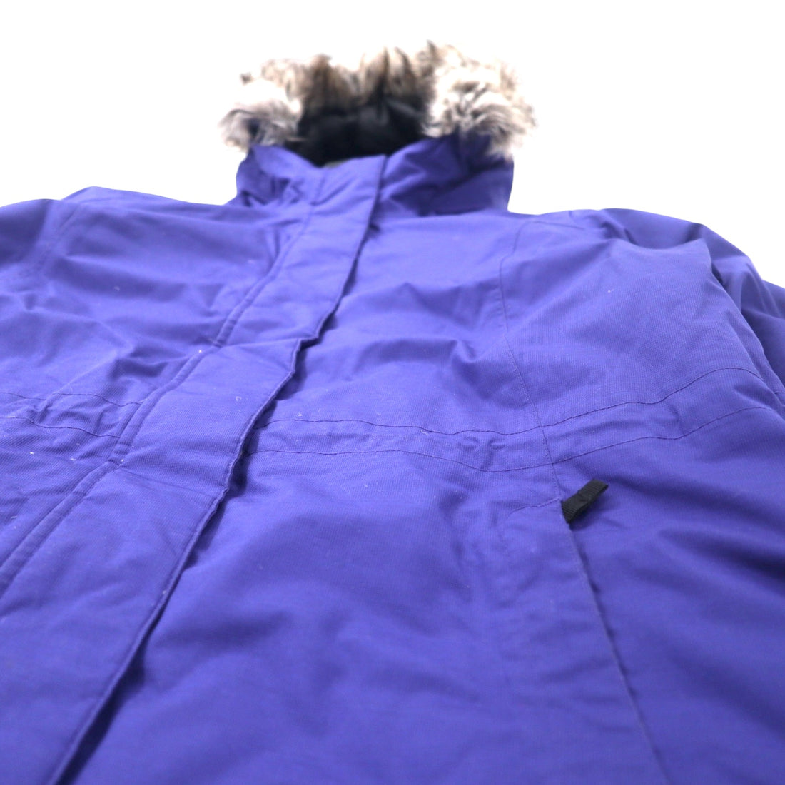Eddie Bauer Weather Edge Down Parka Down Coat L Navy Polyester Fur Detachable WEATHER EDGE
