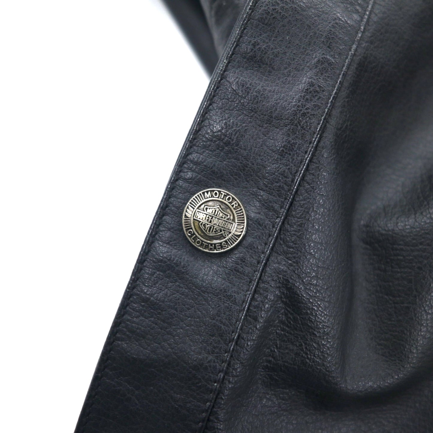 HARLEY DAVIDSON レザー シャツジャケット M ブラック スナップボタン