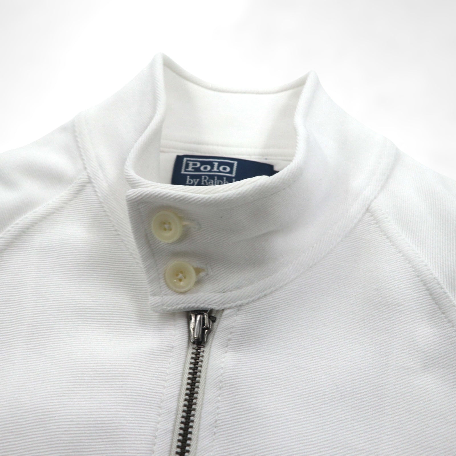 Polo Ralph Lauren 90年代 スタンドカラー ジップアップジャケット M ホワイト コットン