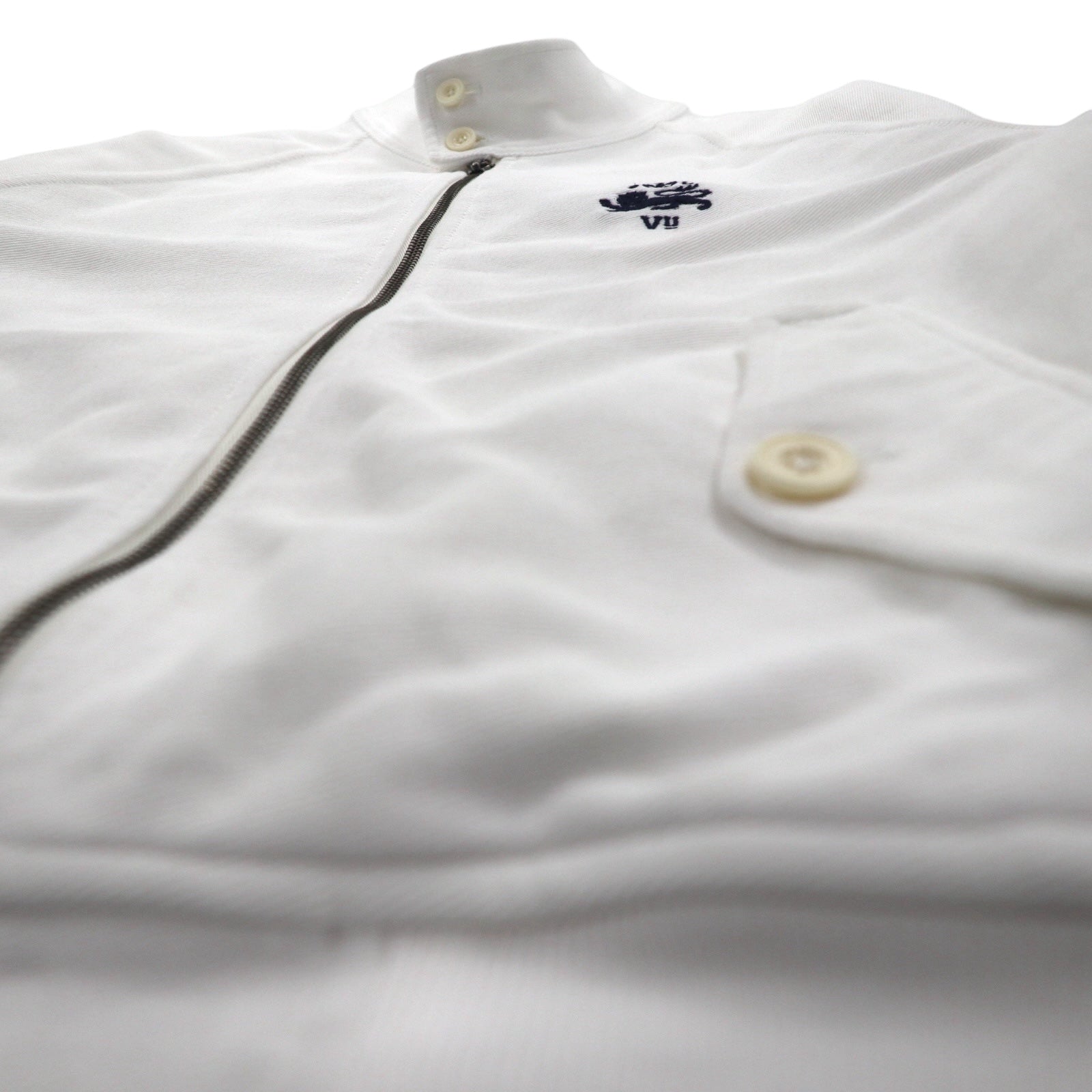 Polo Ralph Lauren 90年代 スタンドカラー ジップアップジャケット M ホワイト コットン