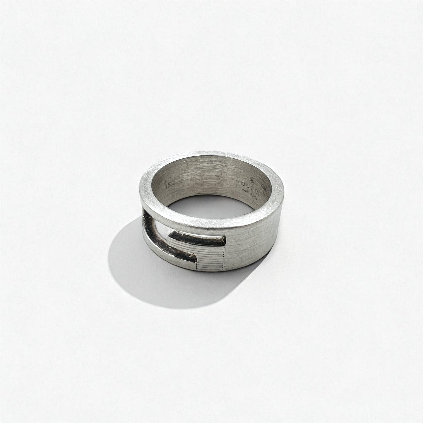 GUCCI ブランデッド カットアウト G リング 指輪 シルバー Ag925 イタリア製