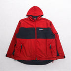 ABERCROMBIE AND FITCH 90s Mountain Parka XL Red Navy Double Zip Drawcord