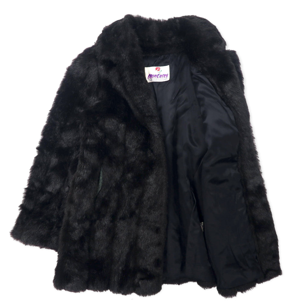 Monterey USA製 90年代 フェイクファージャケット ファーコート 10 ブラック アクリル