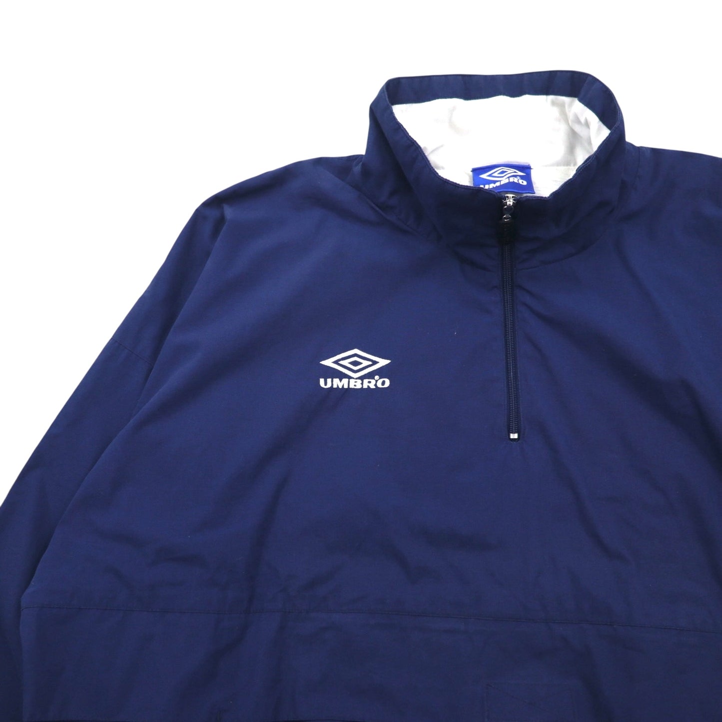 UMBRO 00s Half-Zip Anorak Jacket, XL, Navy, One-Point Logo, Kangaroo Pocket