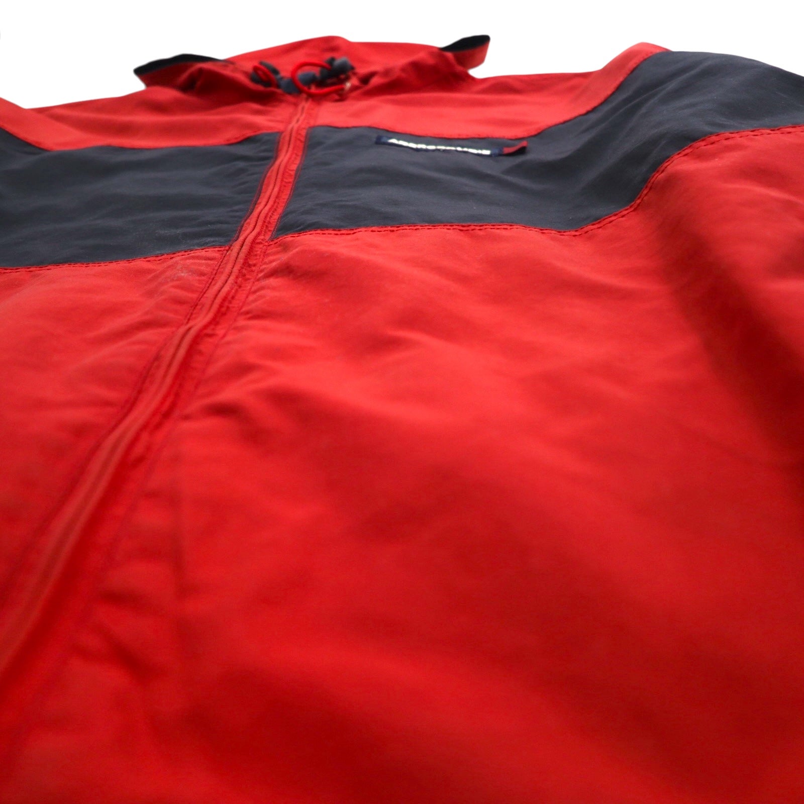 ABERCROMBIE AND FITCH 90s Mountain Parka XL Red Navy Double Zip Drawcord