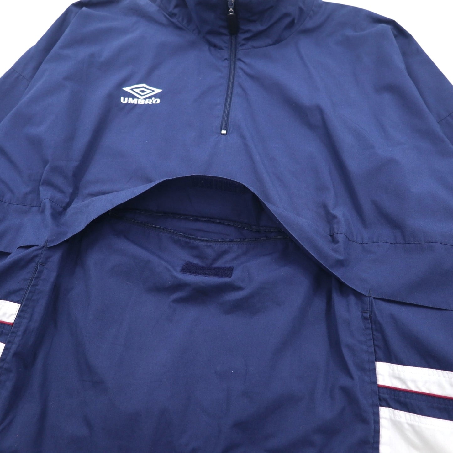 UMBRO 00s Half-Zip Anorak Jacket, XL, Navy, One-Point Logo, Kangaroo Pocket
