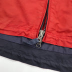 ABERCROMBIE AND FITCH 90s Mountain Parka XL Red Navy Double Zip Drawcord