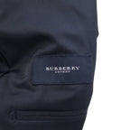BURBERRY Peak Lapel Double-Breasted Tailored Jacket, Size M, Navy Gabardine, Gold Buttons, Wool, Made in Japan