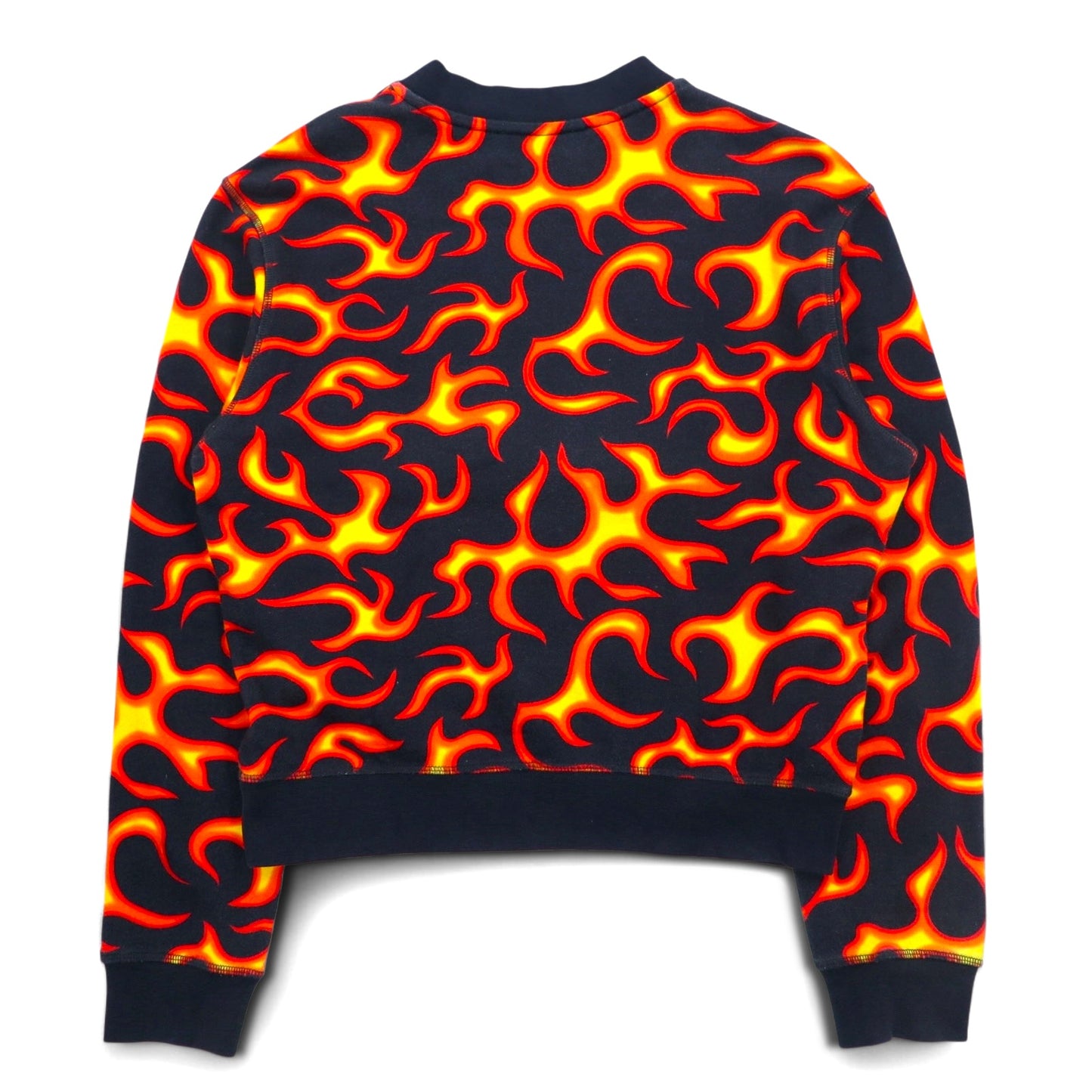 LOVE MOSCHINO ファイヤーパターン スウェット M ブラック コットン トルコ製