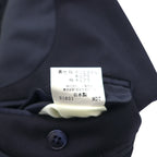 BURBERRY Peak Lapel Double-Breasted Tailored Jacket, Size M, Navy Gabardine, Gold Buttons, Wool, Made in Japan