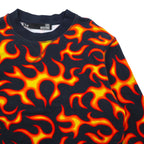 LOVE MOSCHINO ファイヤーパターン スウェット M ブラック コットン トルコ製