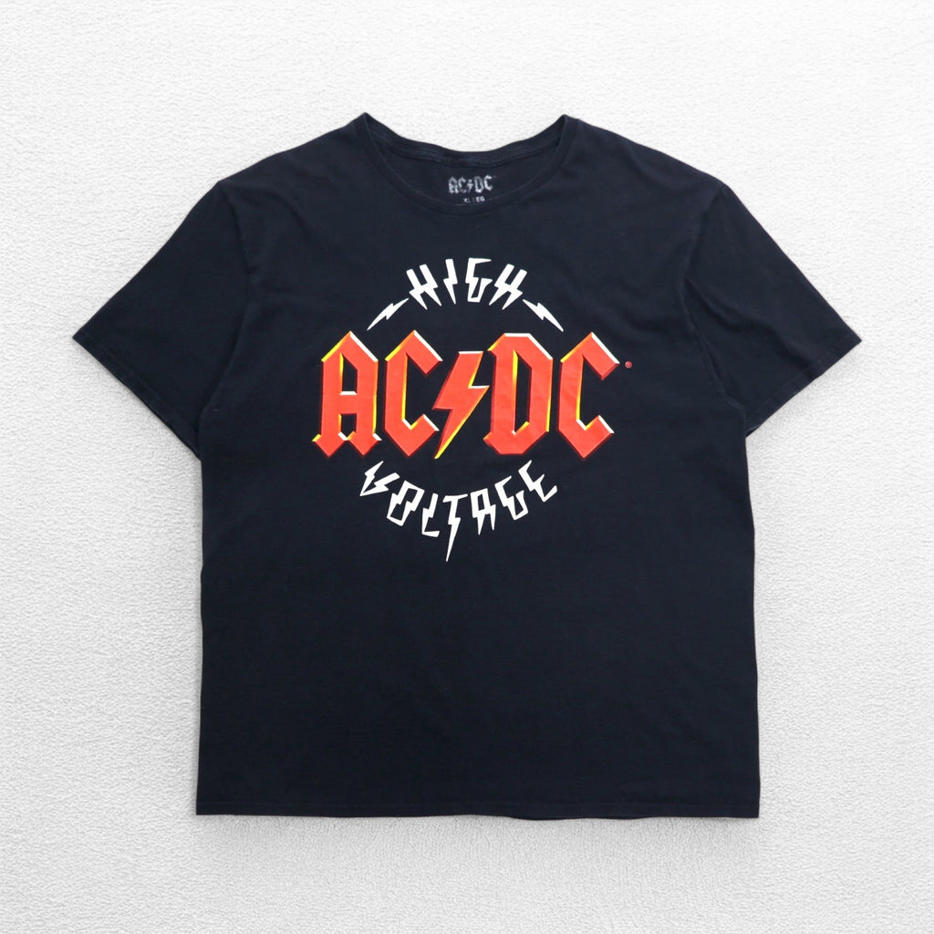 AC/DC 00年代 ロック バンド Tシャツ バンT XL ブラック コットン HIGH VOLTAGE