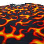 LOVE MOSCHINO ファイヤーパターン スウェット M ブラック コットン トルコ製