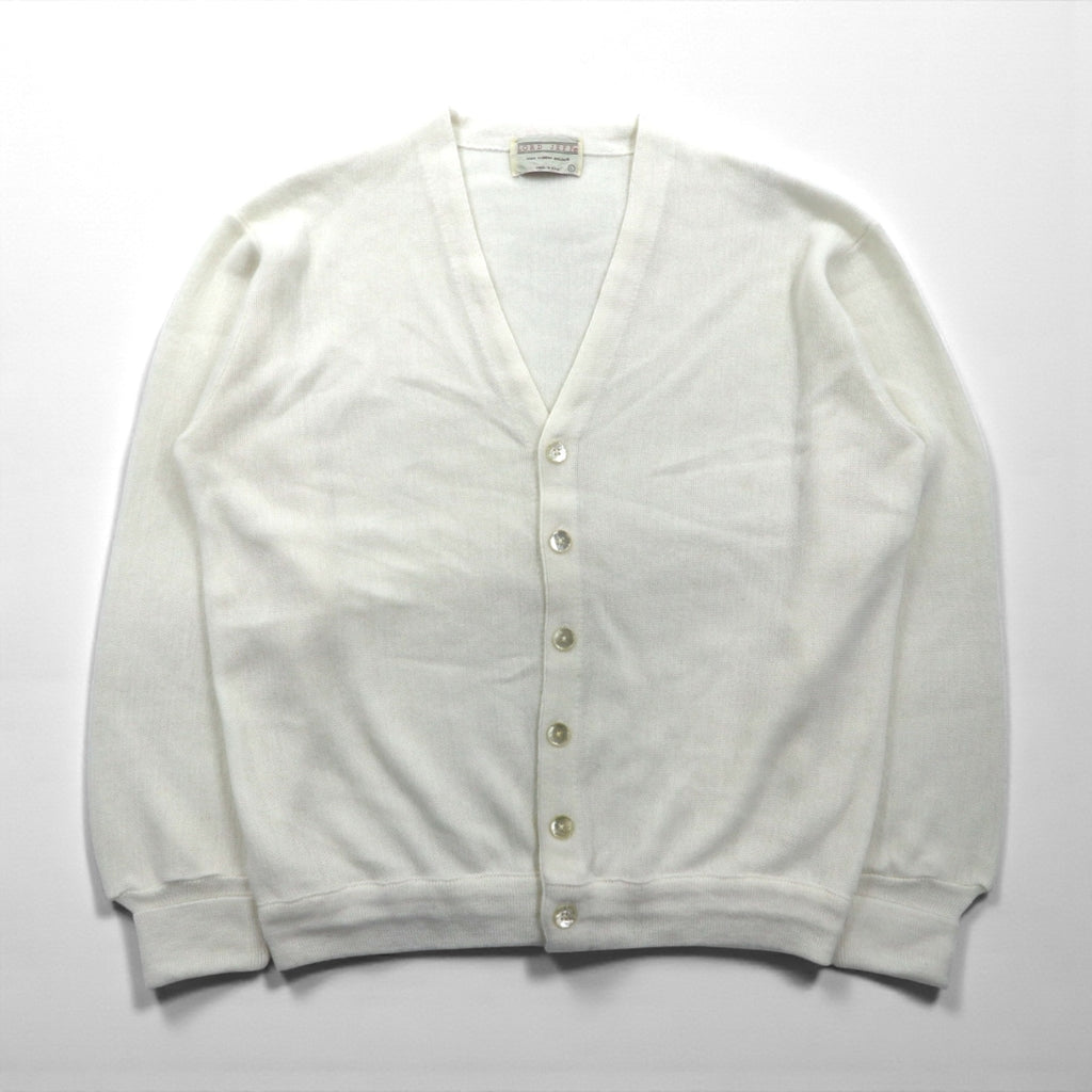 80s USA Vintage Cardigan LORD JEFF カーディガン L ホワイト アクリル 80年代 USA製