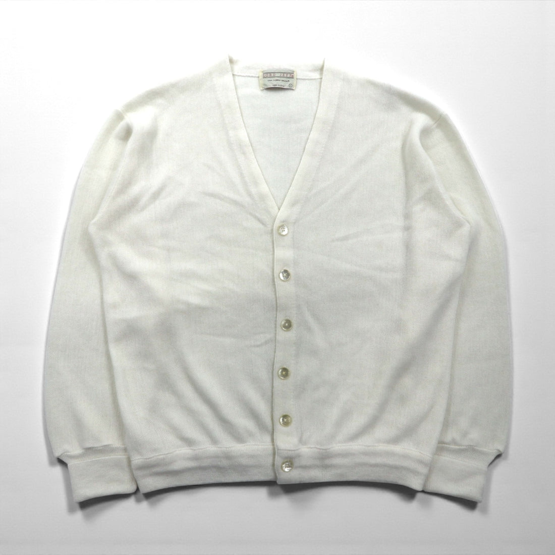 80s USA Vintage Cardigan LORD JEFF カーディガン L ホワイト アクリル 80年代 USA製