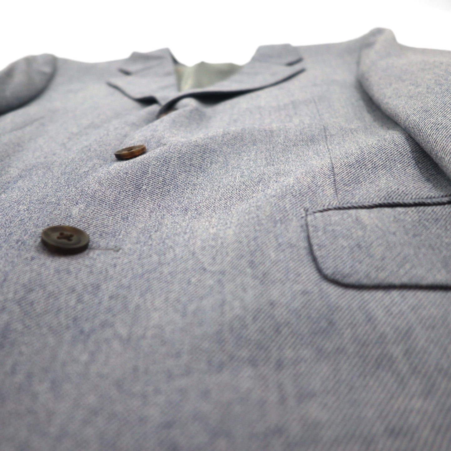 BURBERRY カシミヤ混 3B テーラードジャケット L ブルー ウール 羊毛 日本製