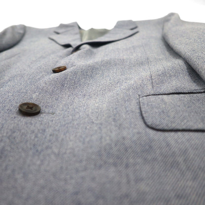 BURBERRY カシミヤ混 3B テーラードジャケット L ブルー ウール 羊毛 日本製