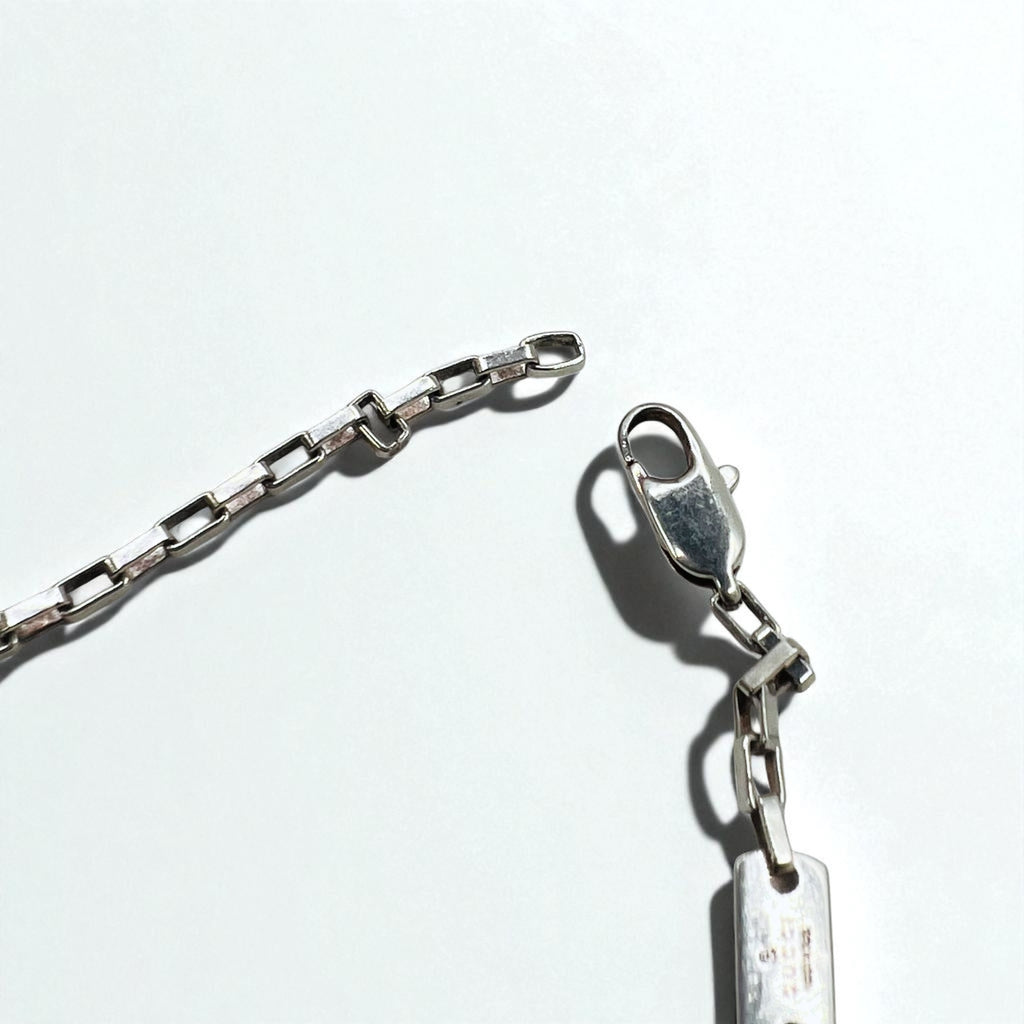 GUCCI トレードマーク Gモチーフ ロゴプレート チェーン ネックレス ペンダント SV925 イタリア製