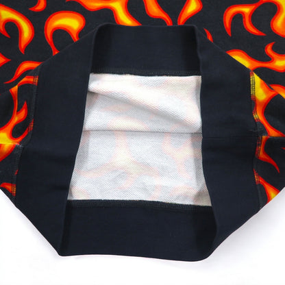 LOVE MOSCHINO ファイヤーパターン スウェット M ブラック コットン トルコ製