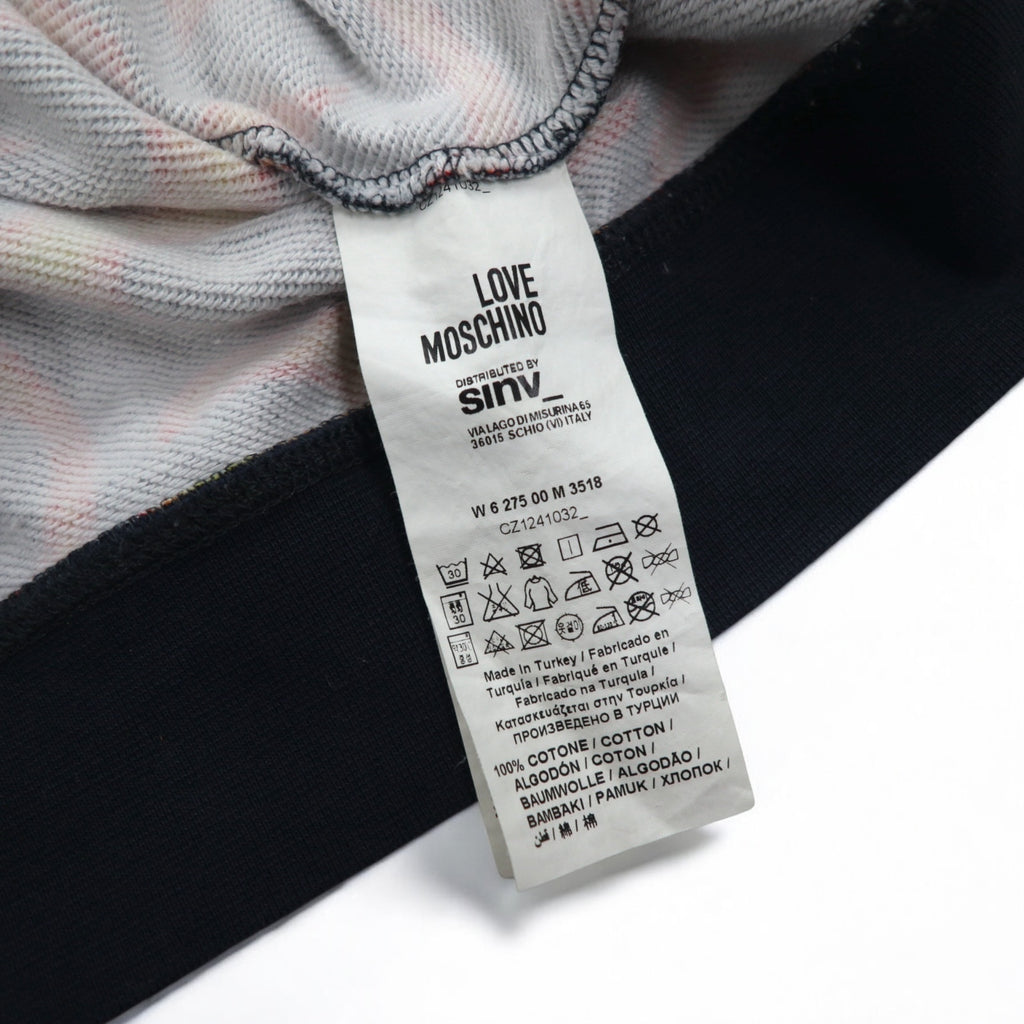 LOVE MOSCHINO ファイヤーパターン スウェット M ブラック コットン トルコ製
