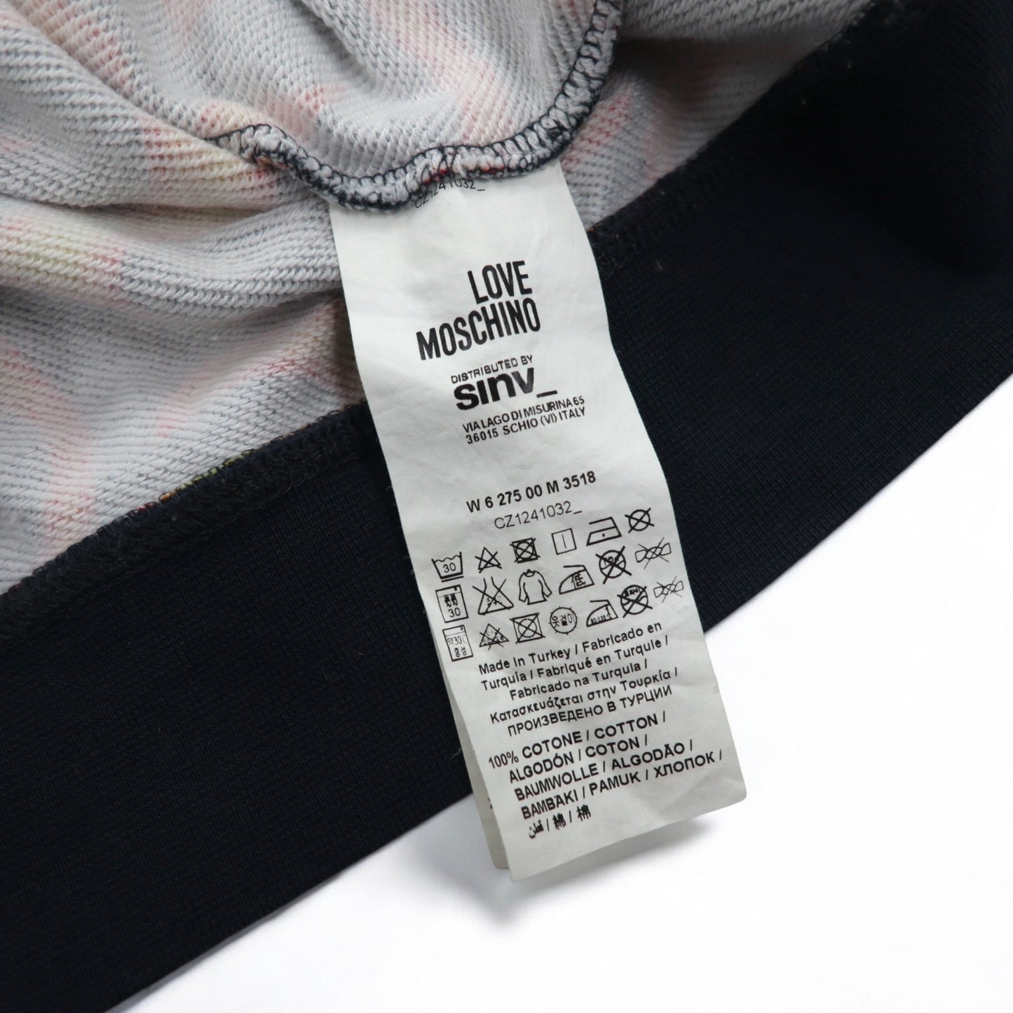 LOVE MOSCHINO ファイヤーパターン スウェット M ブラック コットン トルコ製