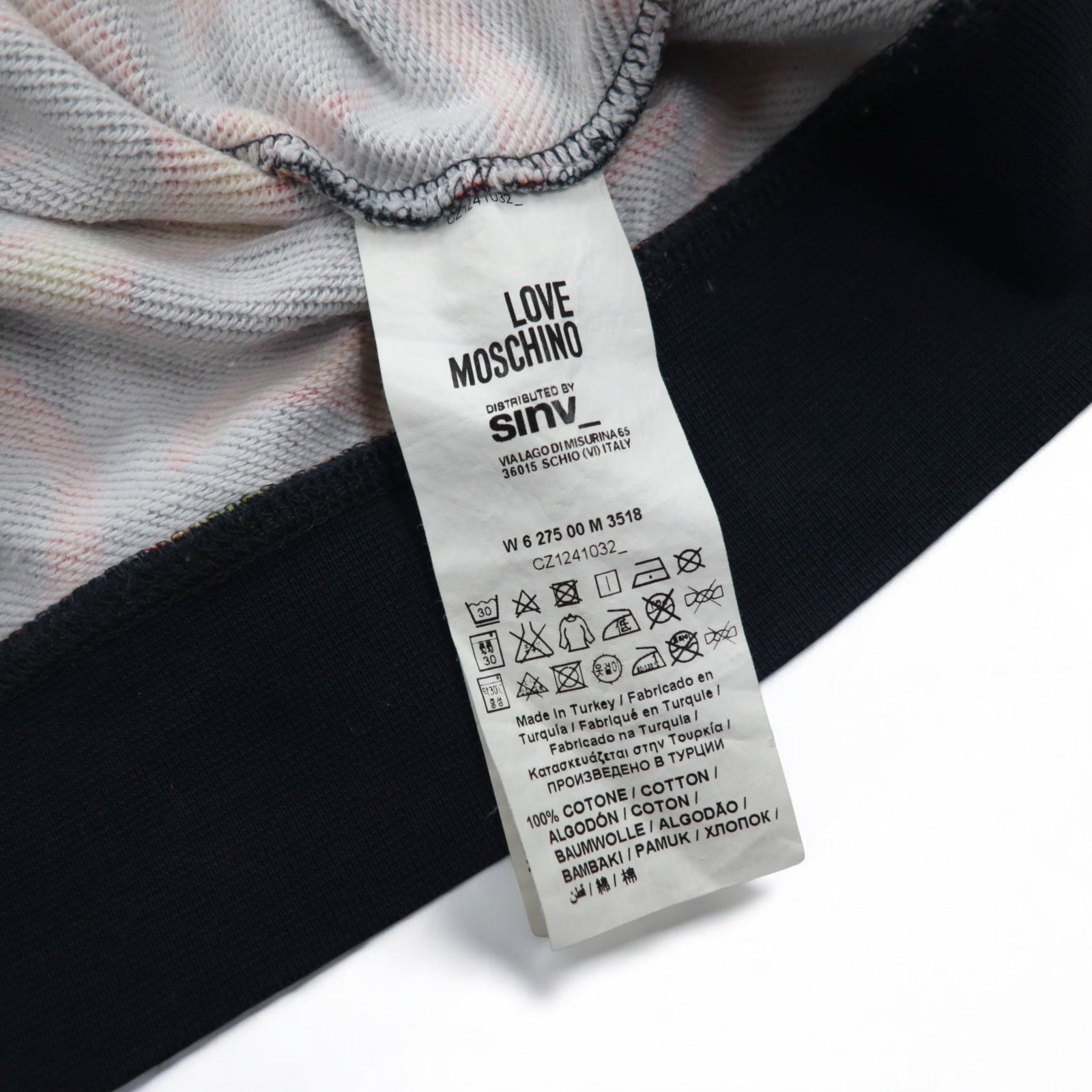 LOVE MOSCHINO ファイヤーパターン スウェット M ブラック コットン トルコ製