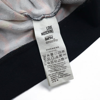 LOVE MOSCHINO ファイヤーパターン スウェット M ブラック コットン トルコ製