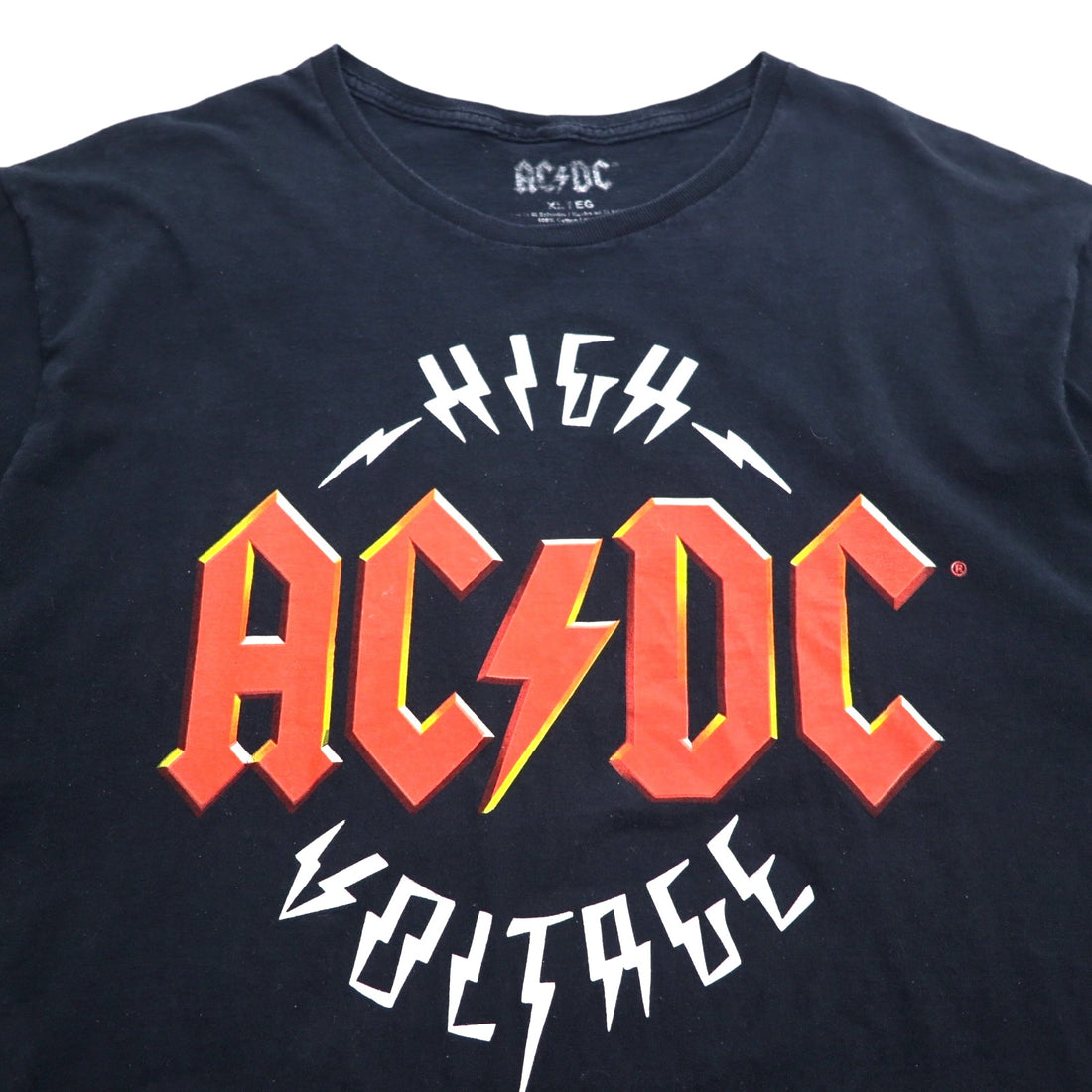 AC/DC 00年代 ロック バンド Tシャツ バンT XL ブラック コットン HIGH VOLTAGE