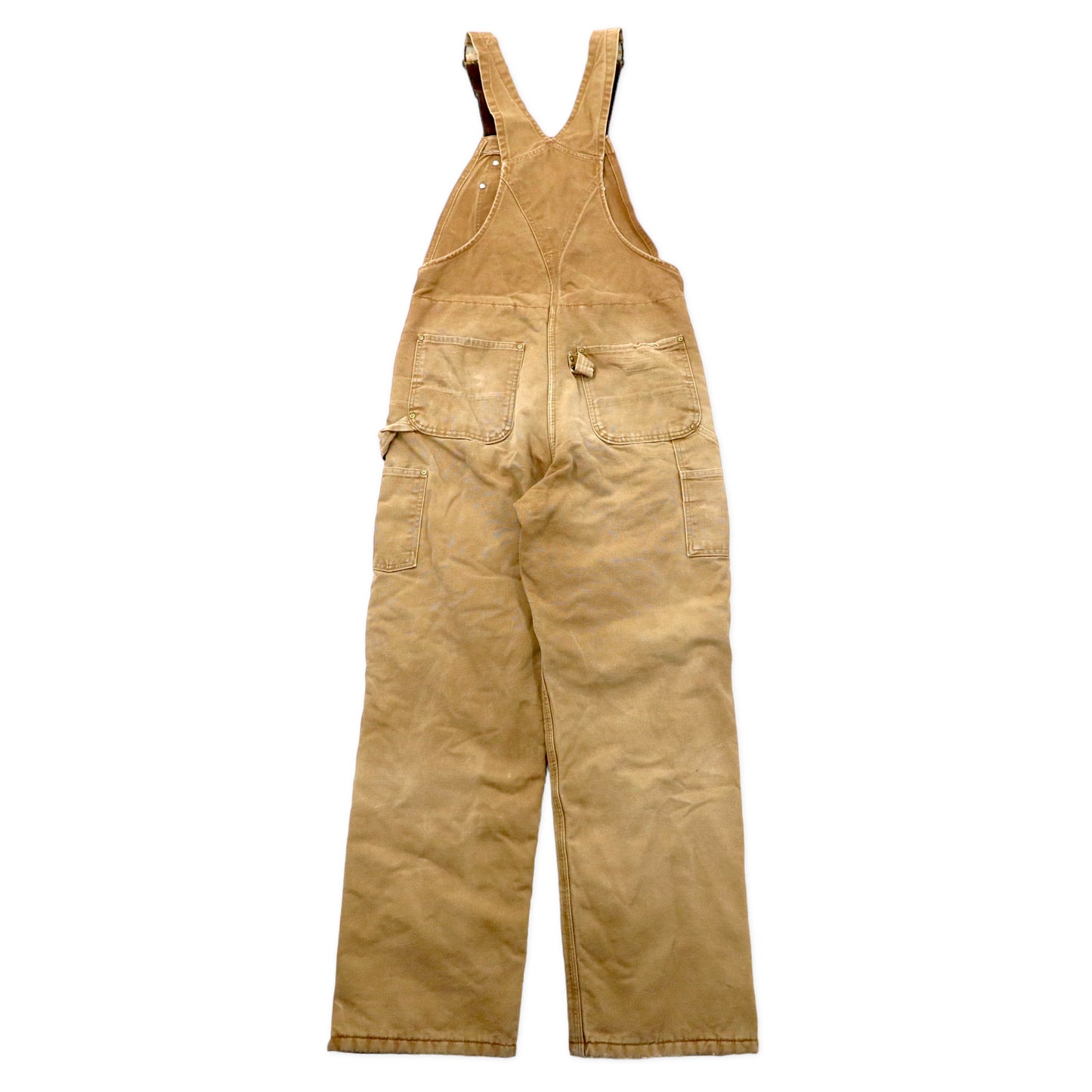 USA MADE CARHARTT 90s Double Knee Duck Overall 34 Beige Cotton