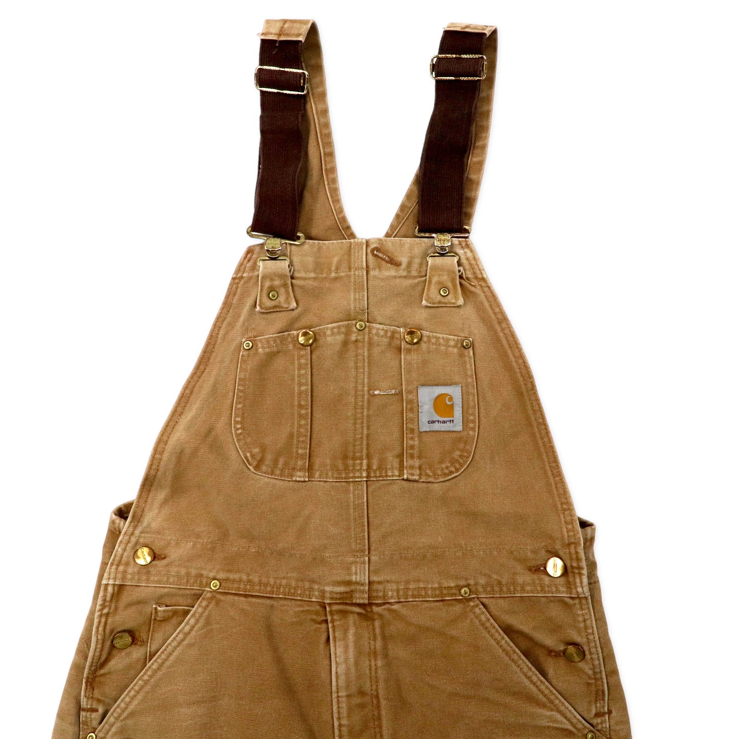 USA製 carhartt 90年代 ダブルニー ダック オーバーオール 34 ベージュ コットン