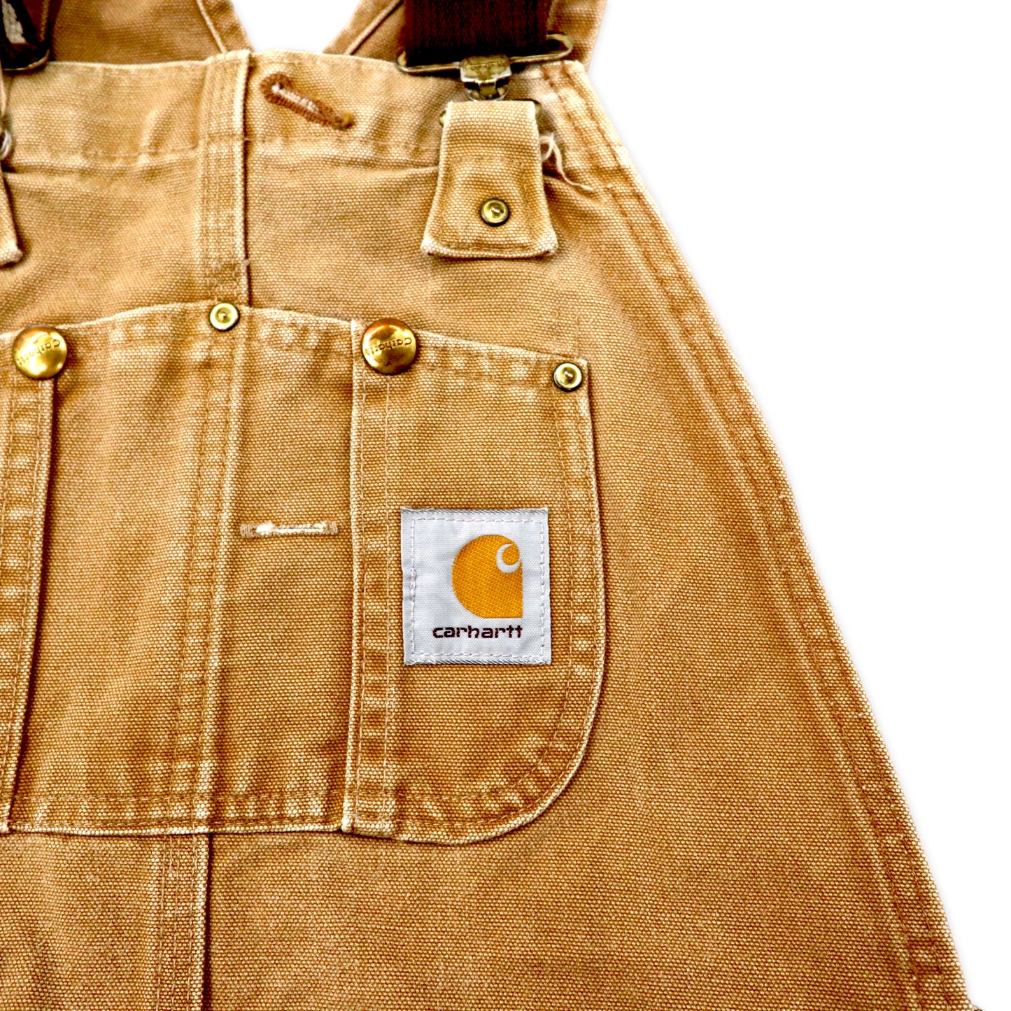 USA製 carhartt 90年代 ダブルニー ダック オーバーオール 34 ベージュ コットン